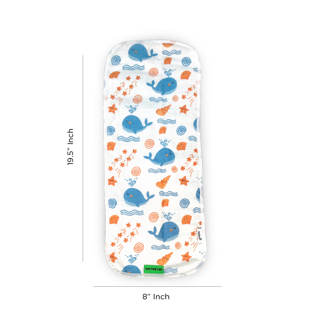 Nuluv Blue Whale Burp Cloth (0 to 6 Months)