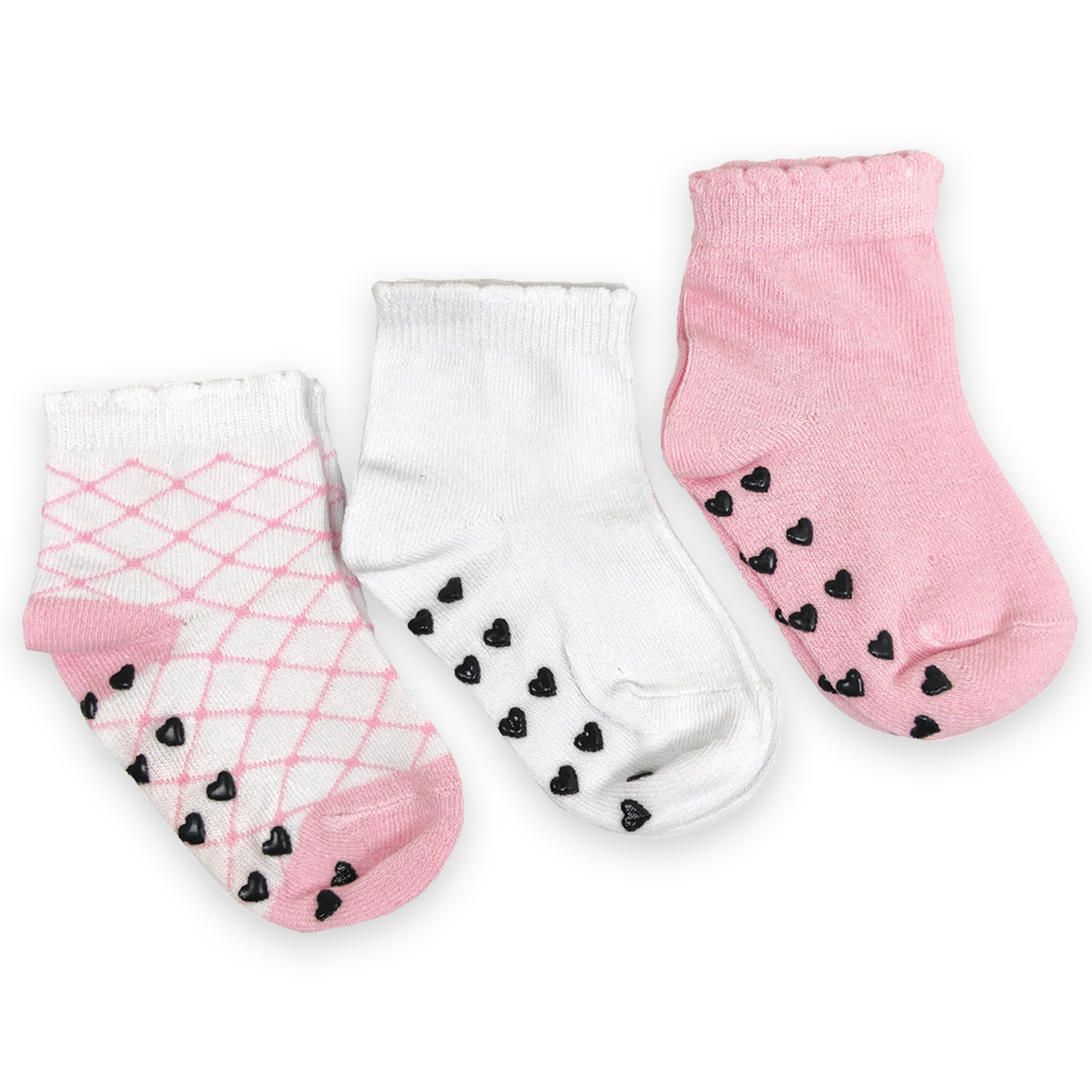 Nuluv Infant Girl Socks – Anti Skid, Pack of 3