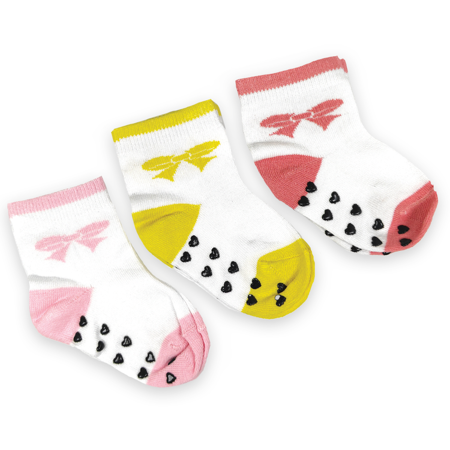 Nuluv Infant Girl Socks – Anti Skid, Pack of 3