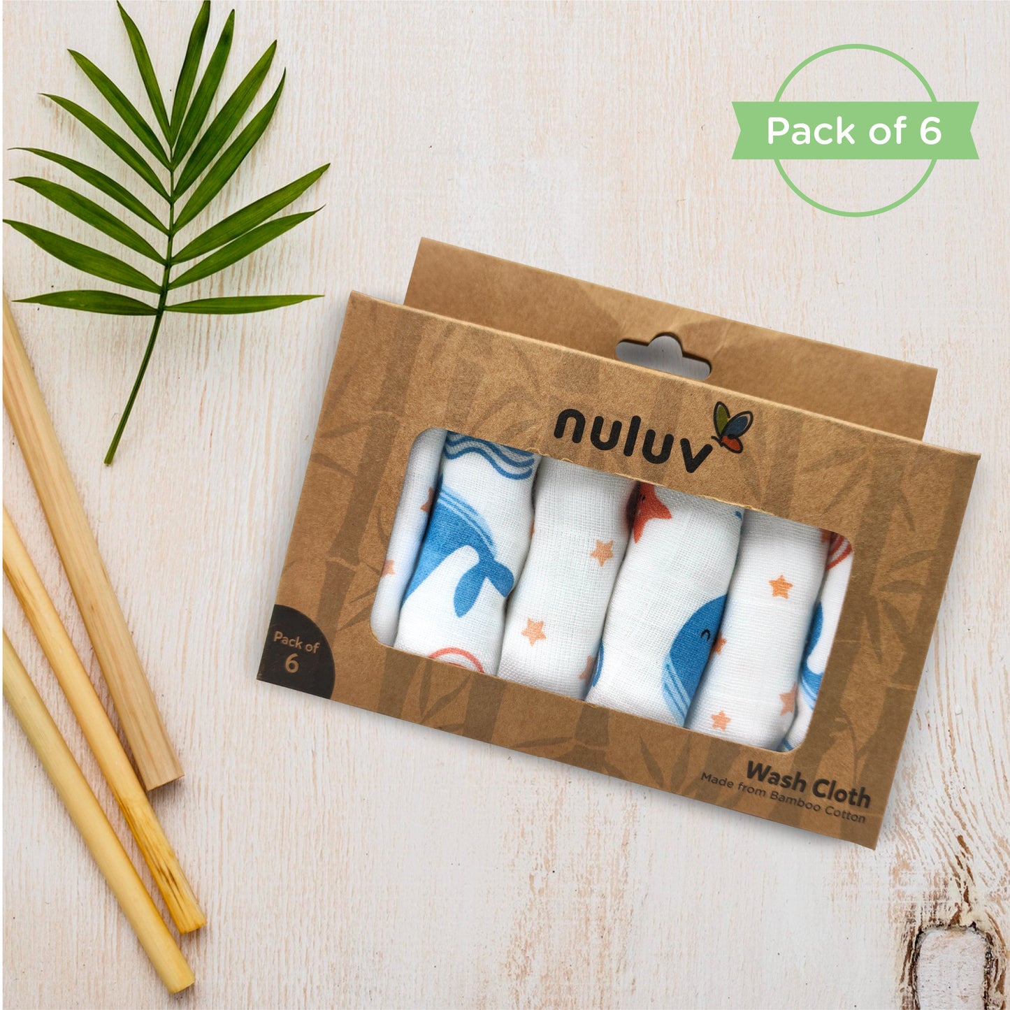 Nuluv Blue Whale Wash Cloth (0 to 6 Months)