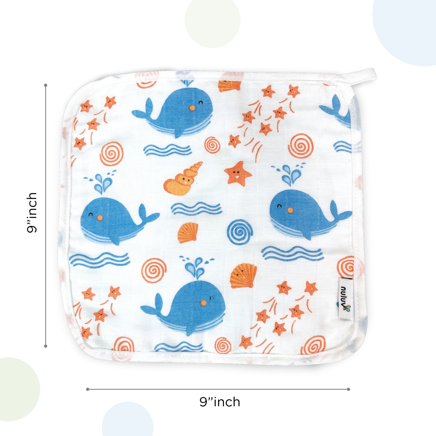 Nuluv Blue Whale Wash Cloth (0 to 6 Months)